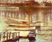 Gustave Caillebotte Voiliers au Mouillage sur la Seine oil